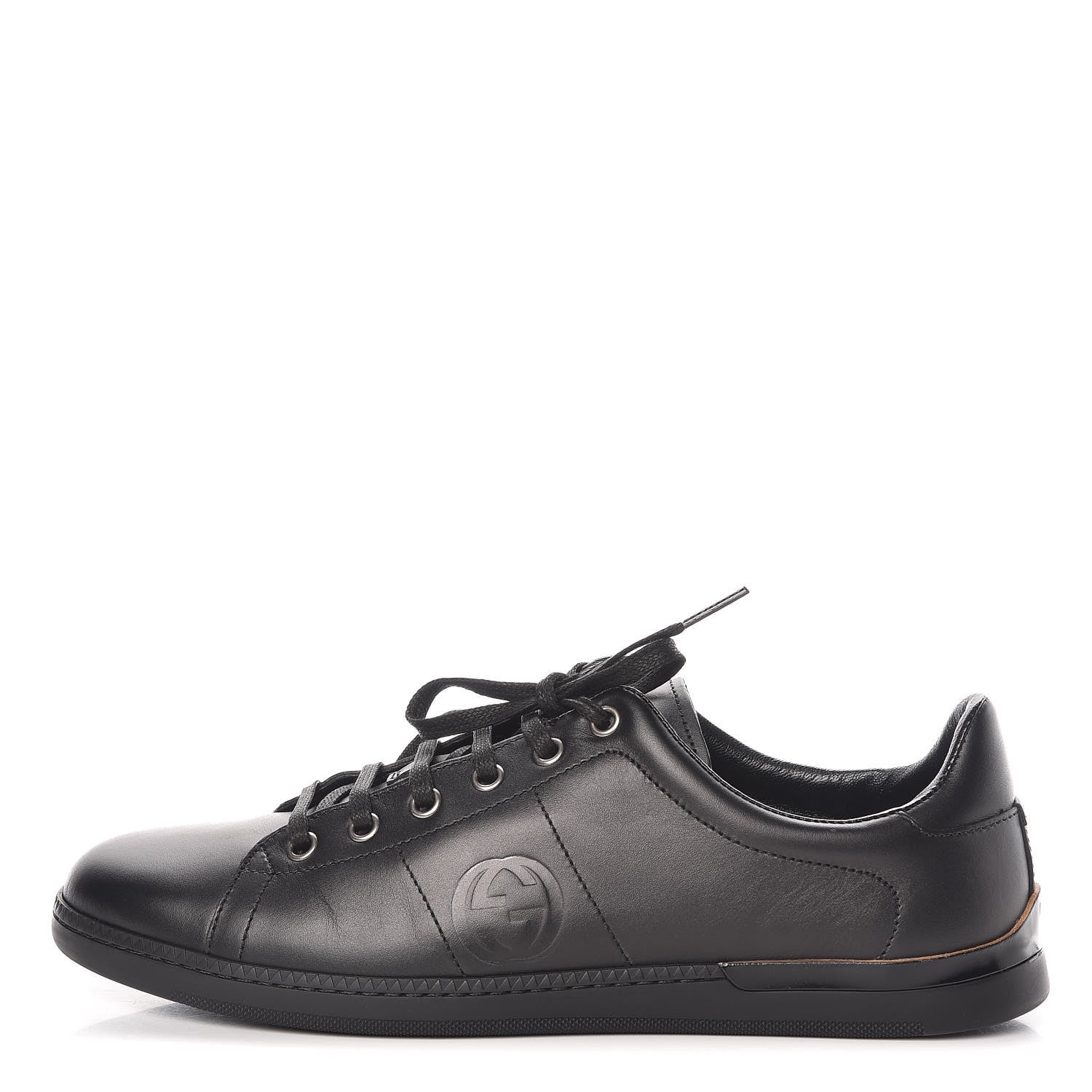 Gucci Calfskin Womens Interlocking G Sneakers 39 Black 1 of 11