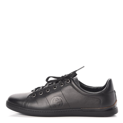 Gucci Calfskin Womens Interlocking G Sneakers 39 Black 1 of 11