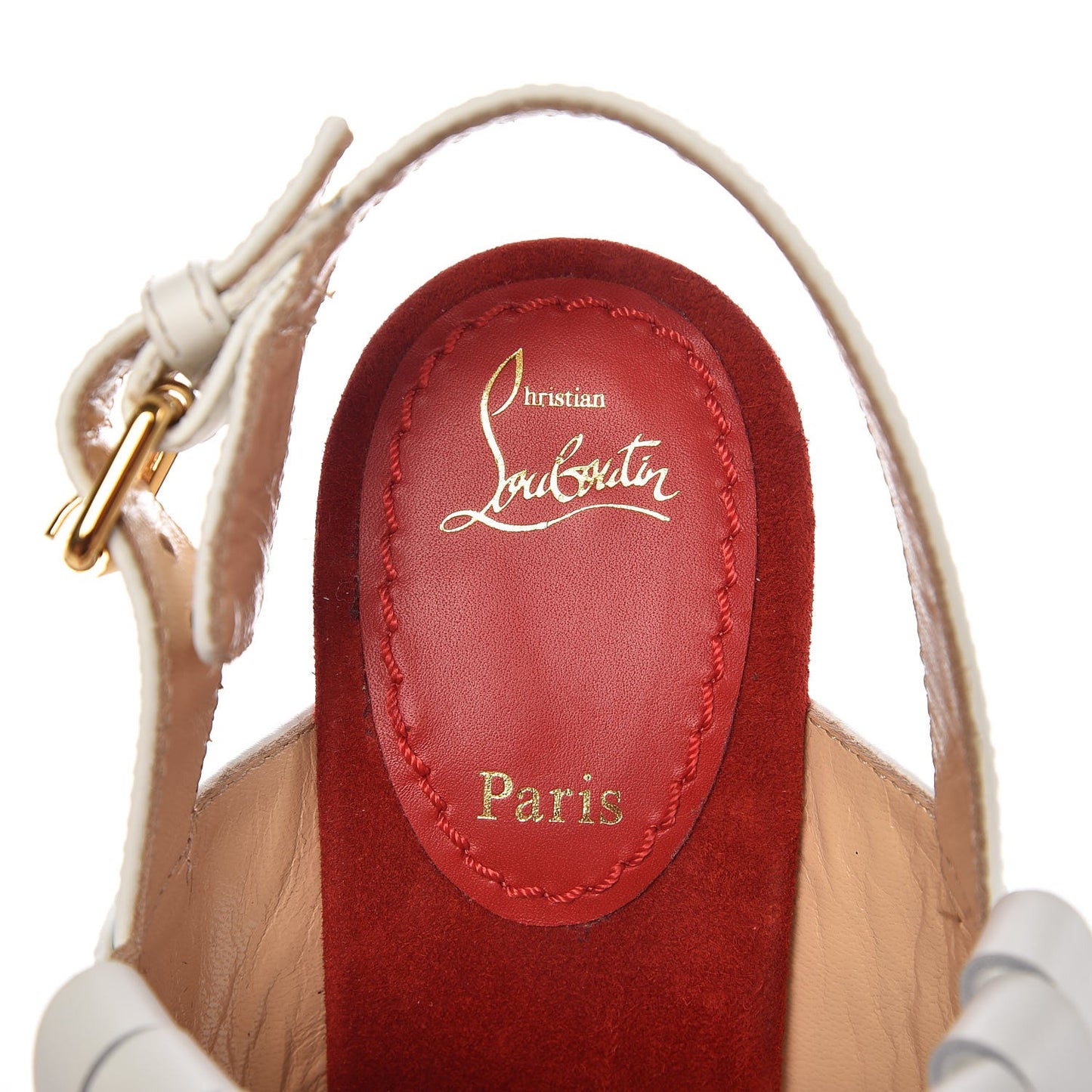 Calfskin Fringe Soclogolfi 120 Platform Slingback Sandals 37.5 Latte