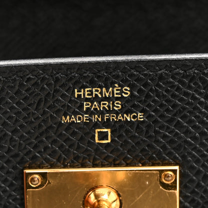 Hermes Epsom Shiny Alligator Touch Kelly Wallet To Go Black 6 of 10