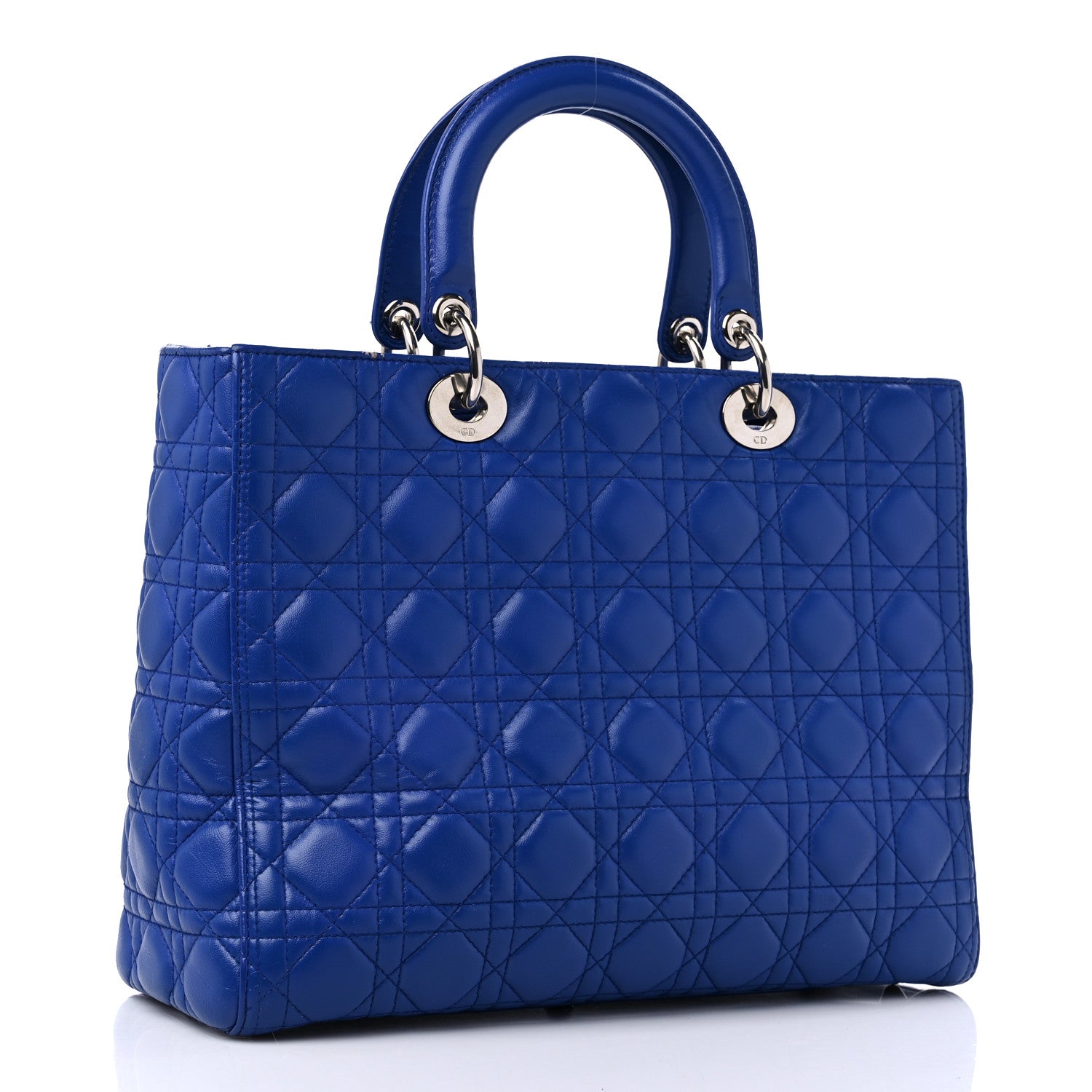Christian Dior Lambskin Cannage Large Lady Dior Blue 2 of 11