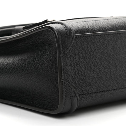 Celine Drummed Calfskin Nano Luggage Black 8 of 9