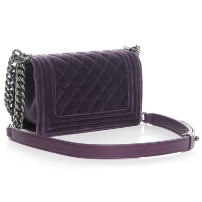 Chanel Velvet Quilted Small Boy Flap Purple 3 of 7