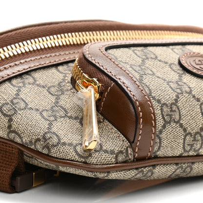 Gucci GG Supreme Monogram Textured Calfskin Retro Interlocking G Belt Bag Beige Ebony Brown Sugar 10 of 12
