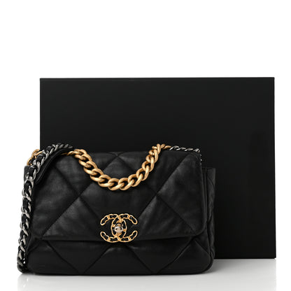 Chanel Goatskin Quilted Medium Chanel 19 Flap Black 12 of 12