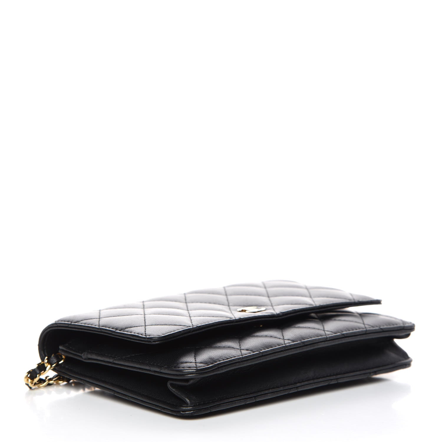 Chanel Lambskin Quilted Wallet On Chain WOC Black 4 of 11