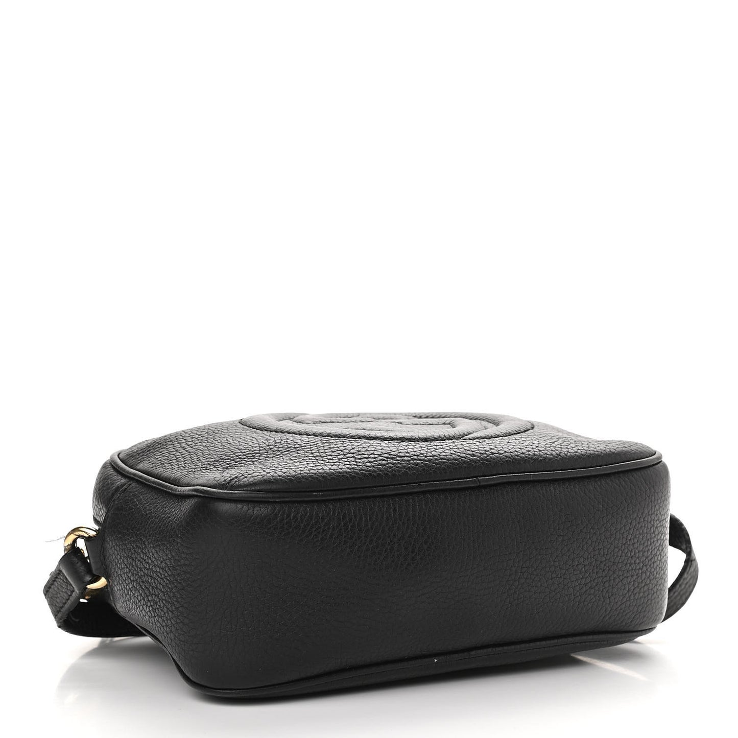 Pebbled Calfskin Small Soho Disco Bag Black