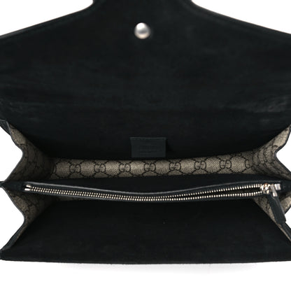 Gucci GG Supreme Monogram Suede Crystal Small Dionysus Shoulder Bag Beige Ebony Black 5 of 9