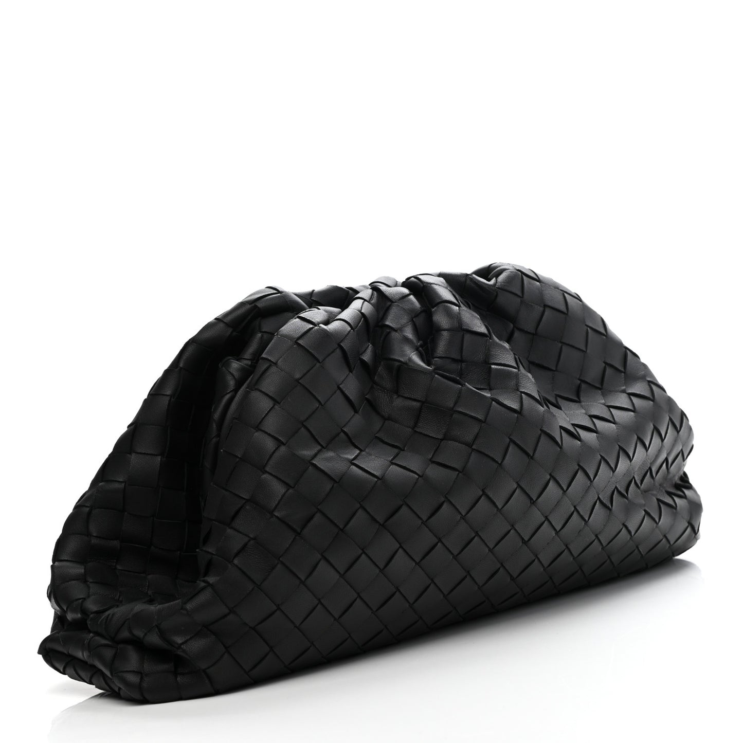 Nappa Maxi Intreccio The Pouch Oversized Clutch Black