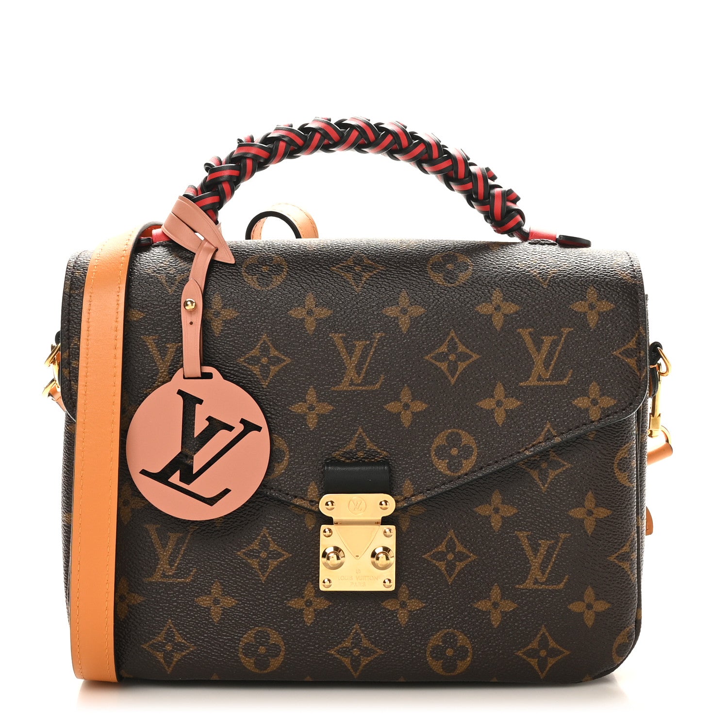 Louis Vuitton Monogram Braided Pochette Metis Coquelicot 1 of 9