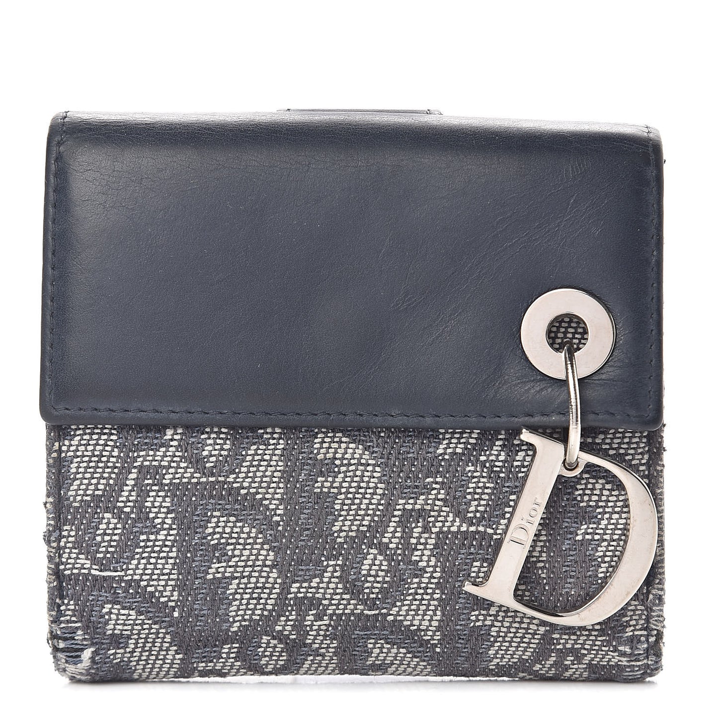 Monogram Compact Wallet Navy