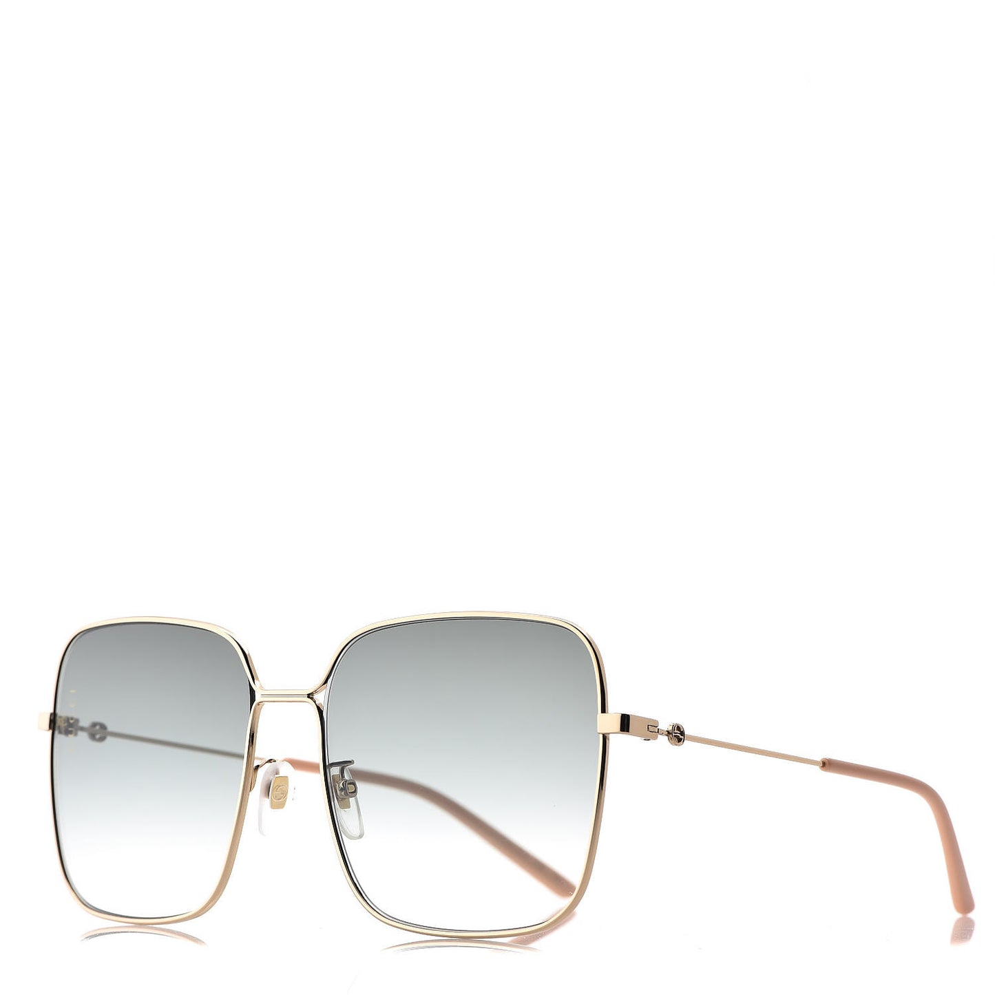Metal Square Frame Sunglasses GG0443S Gold Grey