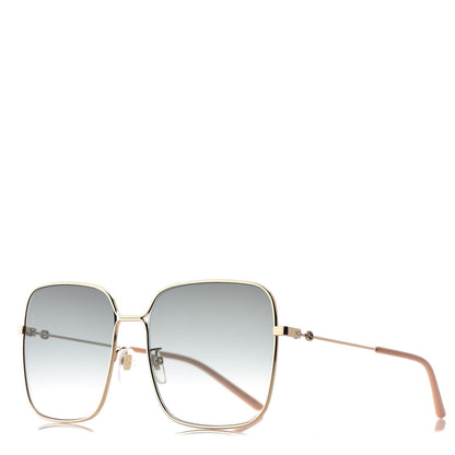 Gucci Metal Square Frame Sunglasses GG0443S Gold Grey 1 of 8