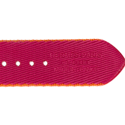 Hermes Nylon Weave 32mm Twill Jump Apple Watch Single Tour Strap Orange Rose Mexico 3 of 5