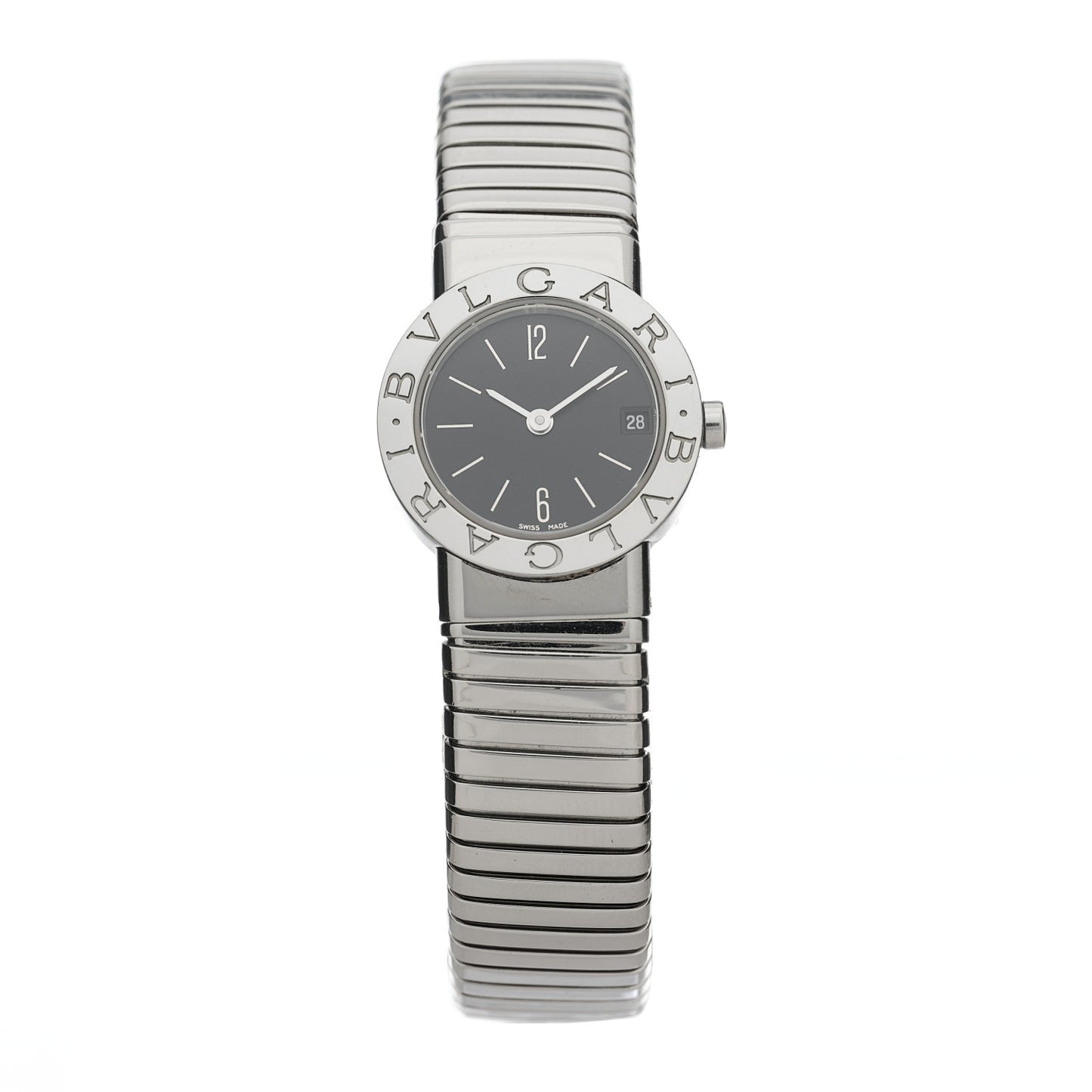 Stainless Steel 23mm Tubogas Quartz Watch Black