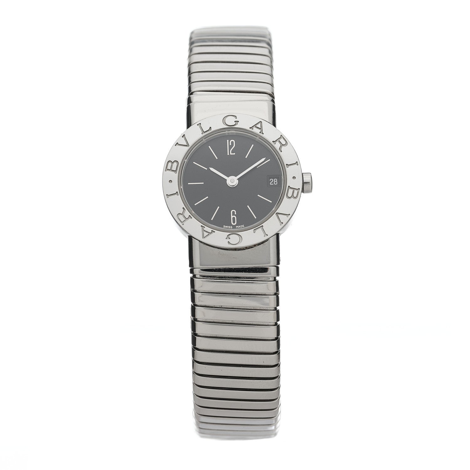 Bulgari Stainless Steel 23mm Tubogas Quartz Watch Black 1 of 4