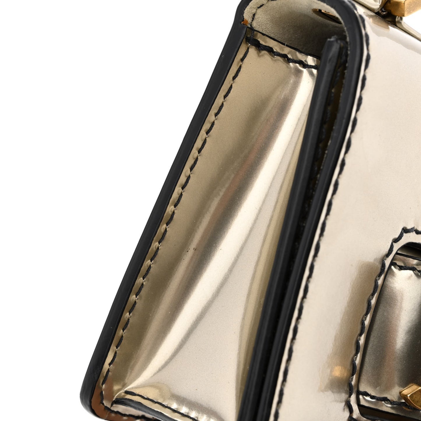 Metallic Calfskin J'Adior Mini Chain Flap Bag Gold