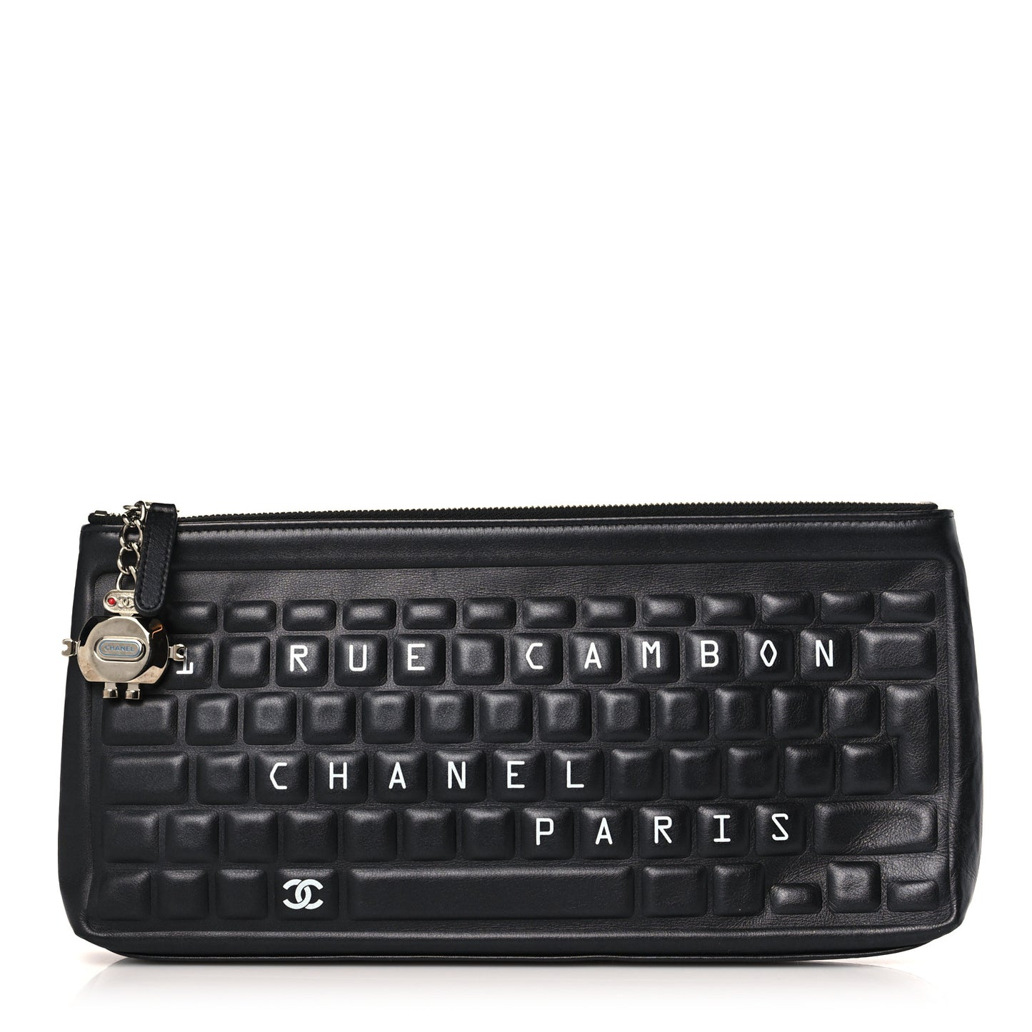 Metallic Calfskin Keyboard Pouch Black