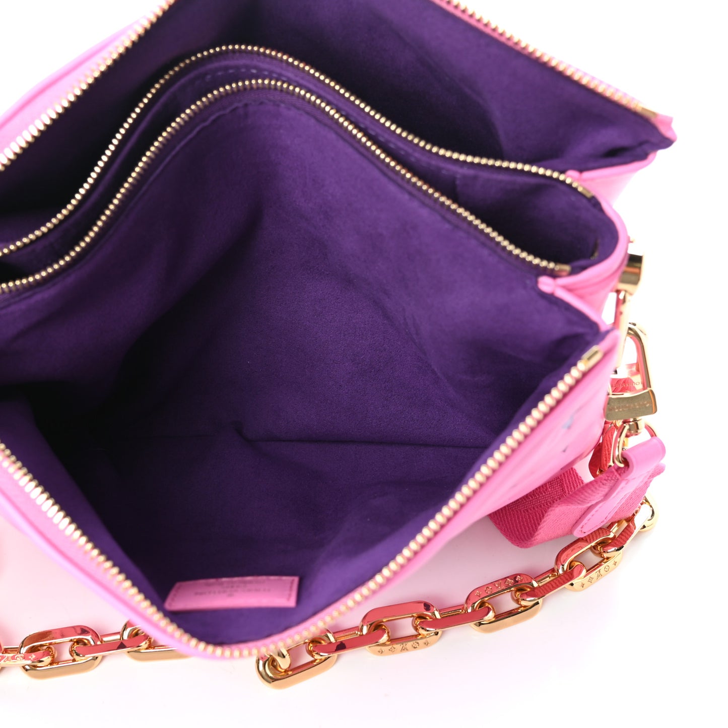 Lambskin Embossed Monogram Vuittamins Coussin PM Rose Violet