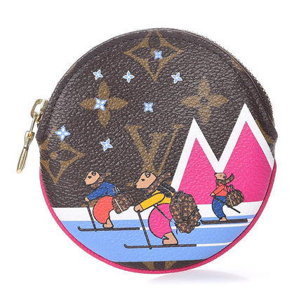 Louis Vuitton Monogram 2018 Christmas Animation Round Coin Purse 1 of 8