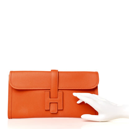 Hermes Epsom Jige Elan 29 Clutch Orange 2 of 9