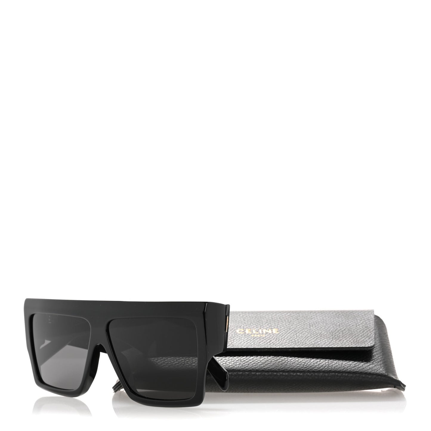 Acetate Flat Top Rectangular Sunglasses CL400921 Black