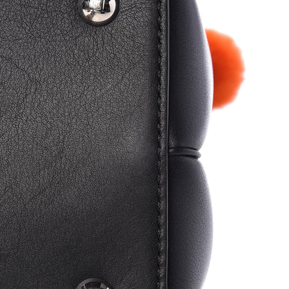 Fendi Vitello Dolce Mink Fur Pom Pom Petite 2Jours Tote Black Multicolor 11 of 12