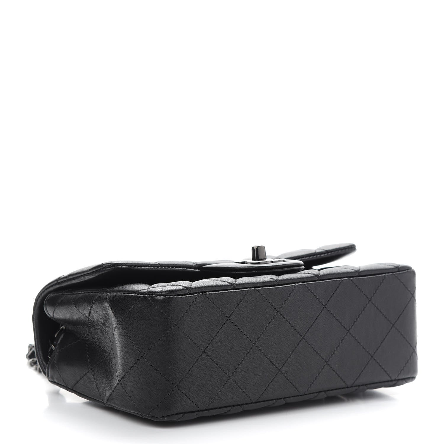 Chanel Lambskin Quilted Mini Rectangular Flap So Black 3 of 8
