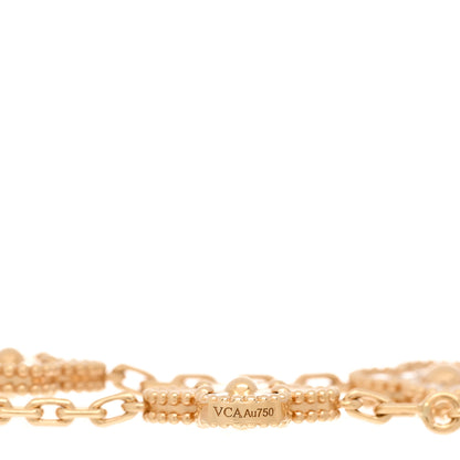 Van Cleef & Arpels 18K Yellow Gold Diamond 5 Motifs Guilloche Vintage Alhambra Bracelet 3 of 4