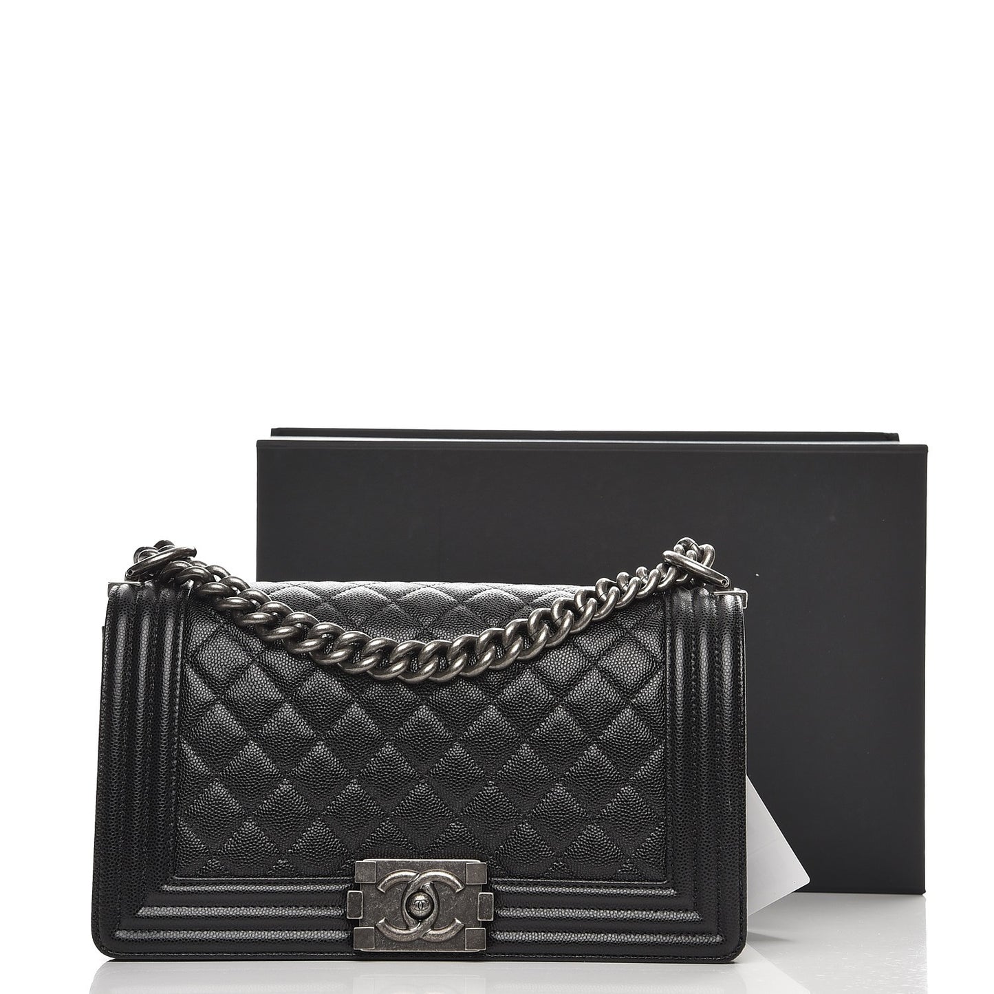 Caviar Quilted Medium Boy Flap Black