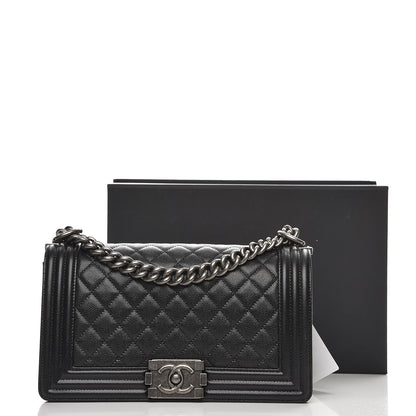 Chanel Caviar Quilted Medium Boy Flap Black 9 of 9