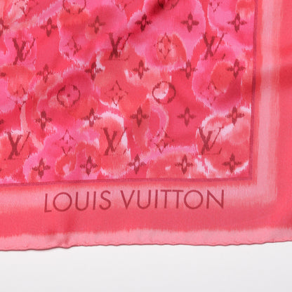 Louis Vuitton Silk Monogram Ikat Summer Square Scarf Rose Indien 3 of 4