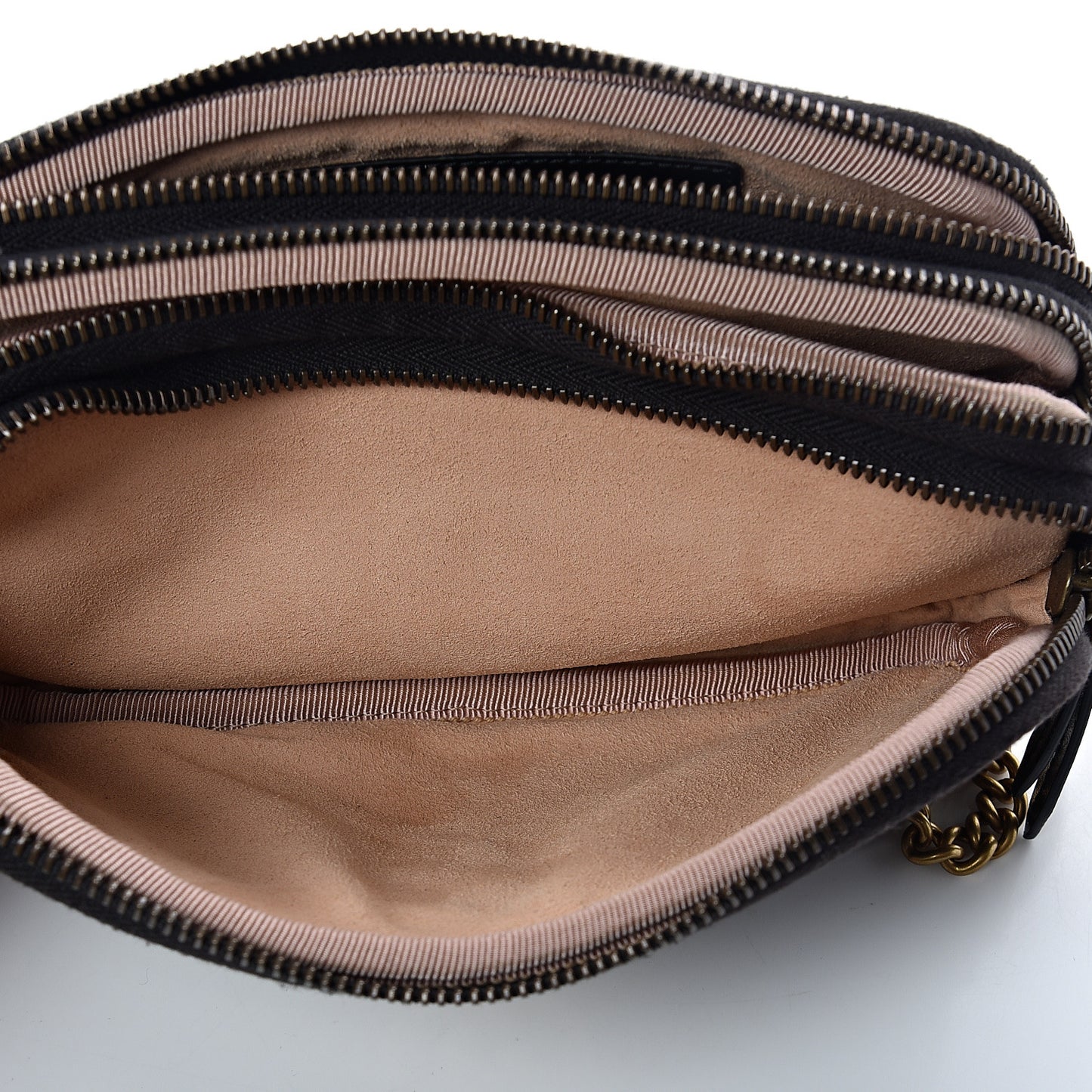 Calfskin Matelasse Mini GG Marmont Chain Crossbody Bag Black