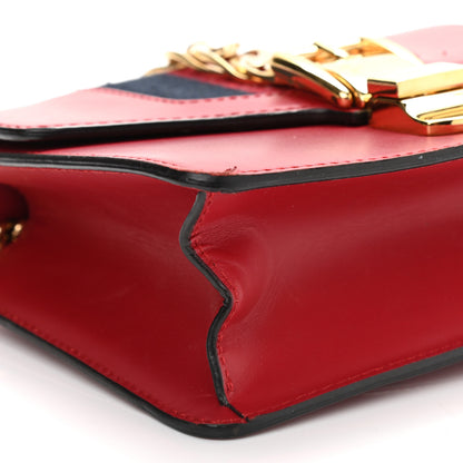 Gucci Calfskin Mini Sylvie Chain Shoulder Bag Hibiscus Red 10 of 12