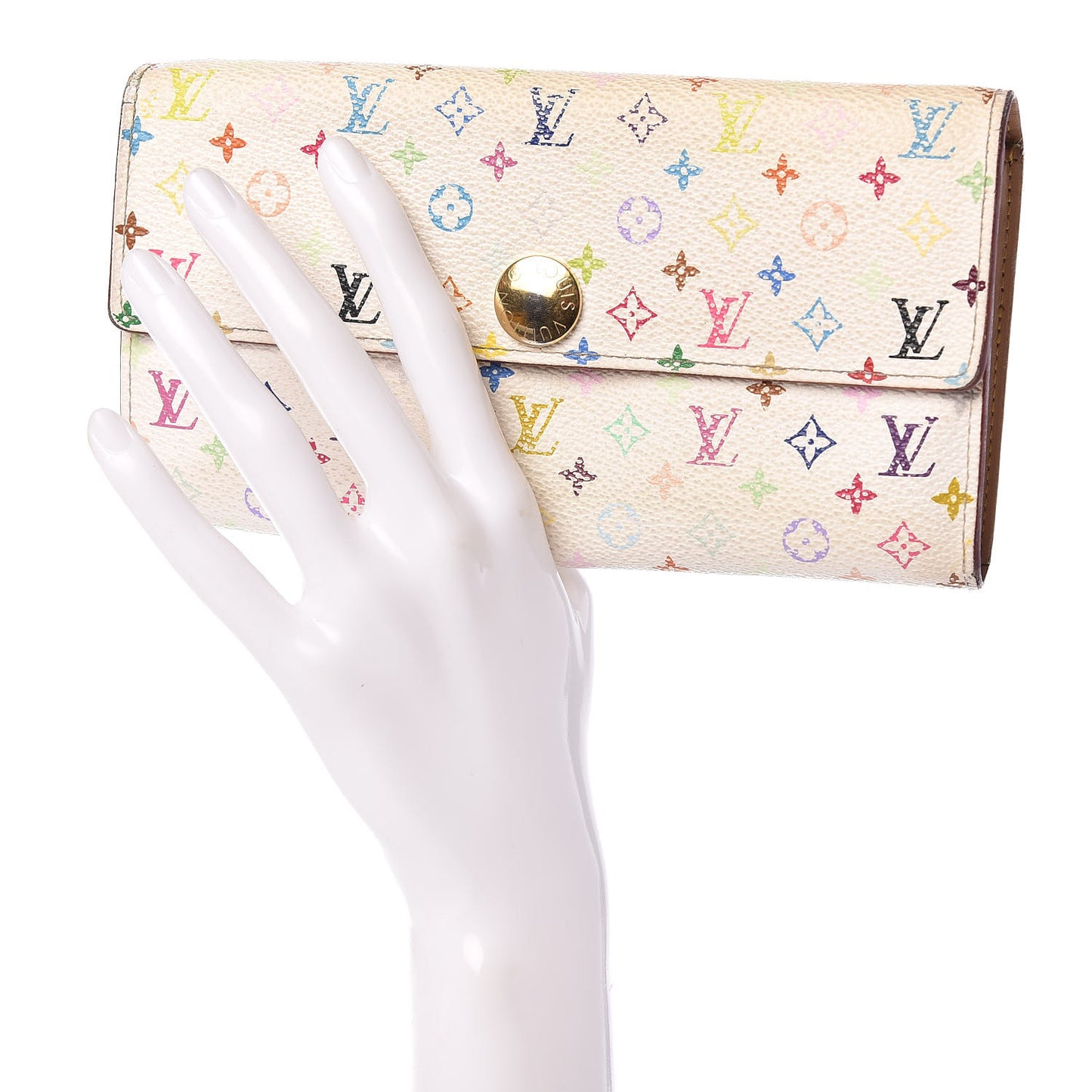 Monogram Multicolor Sarah Wallet White