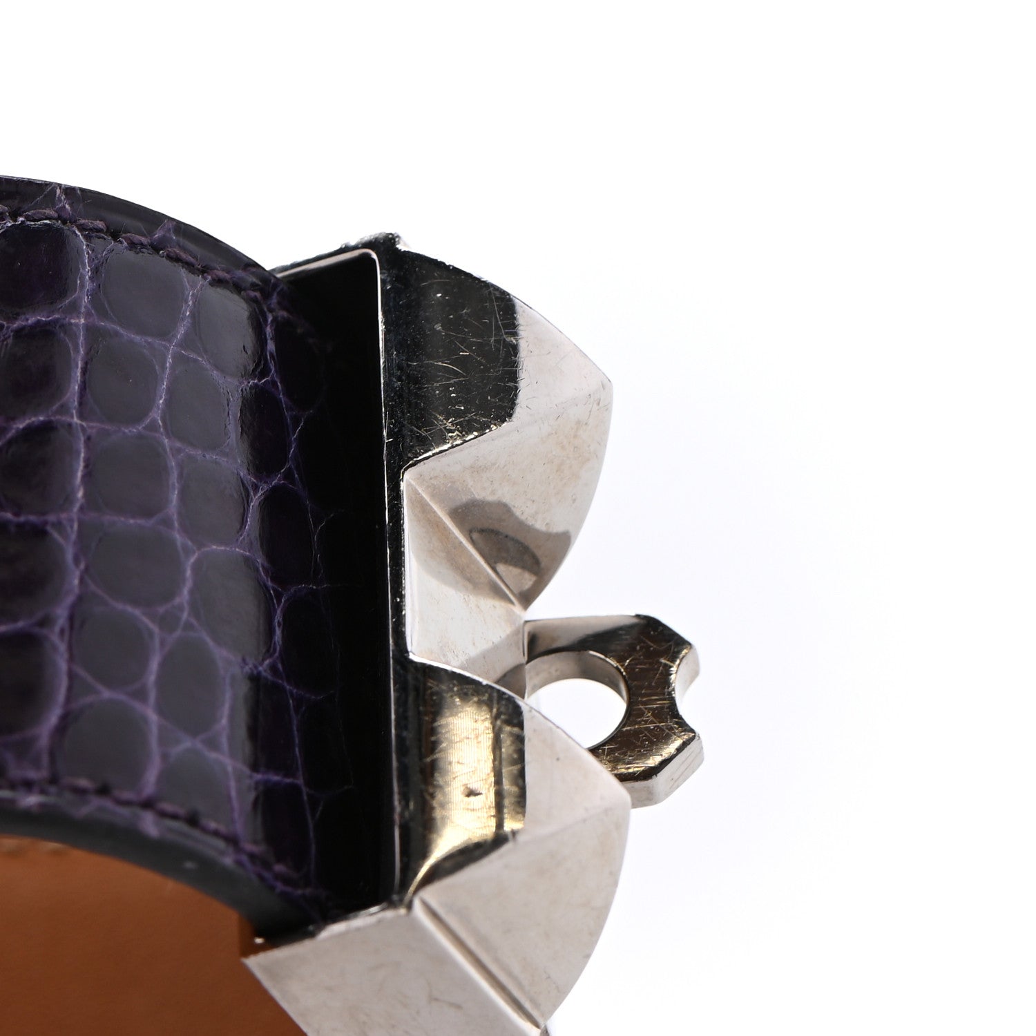 Hermes Shiny Alligator Collier De Chien CDC Bracelet S Amethyst 7 of 11