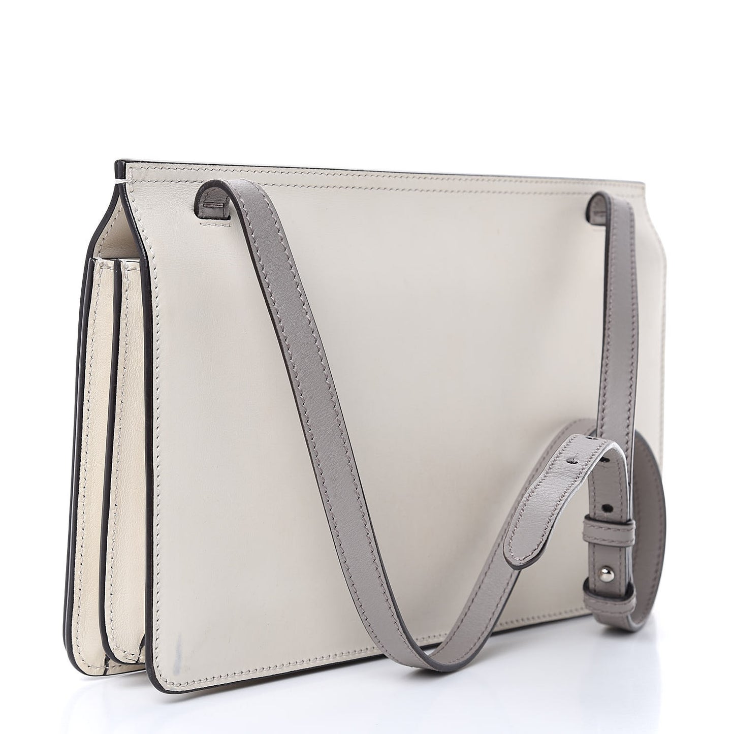 Calfskin Lady Bamboo Shoulder Bag White