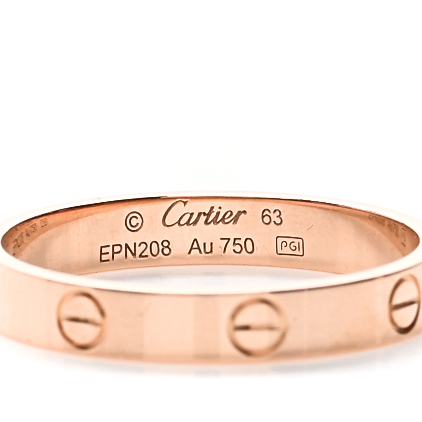 18K Pink Gold 3.5mm LOVE Wedding Band Ring 63 10.25