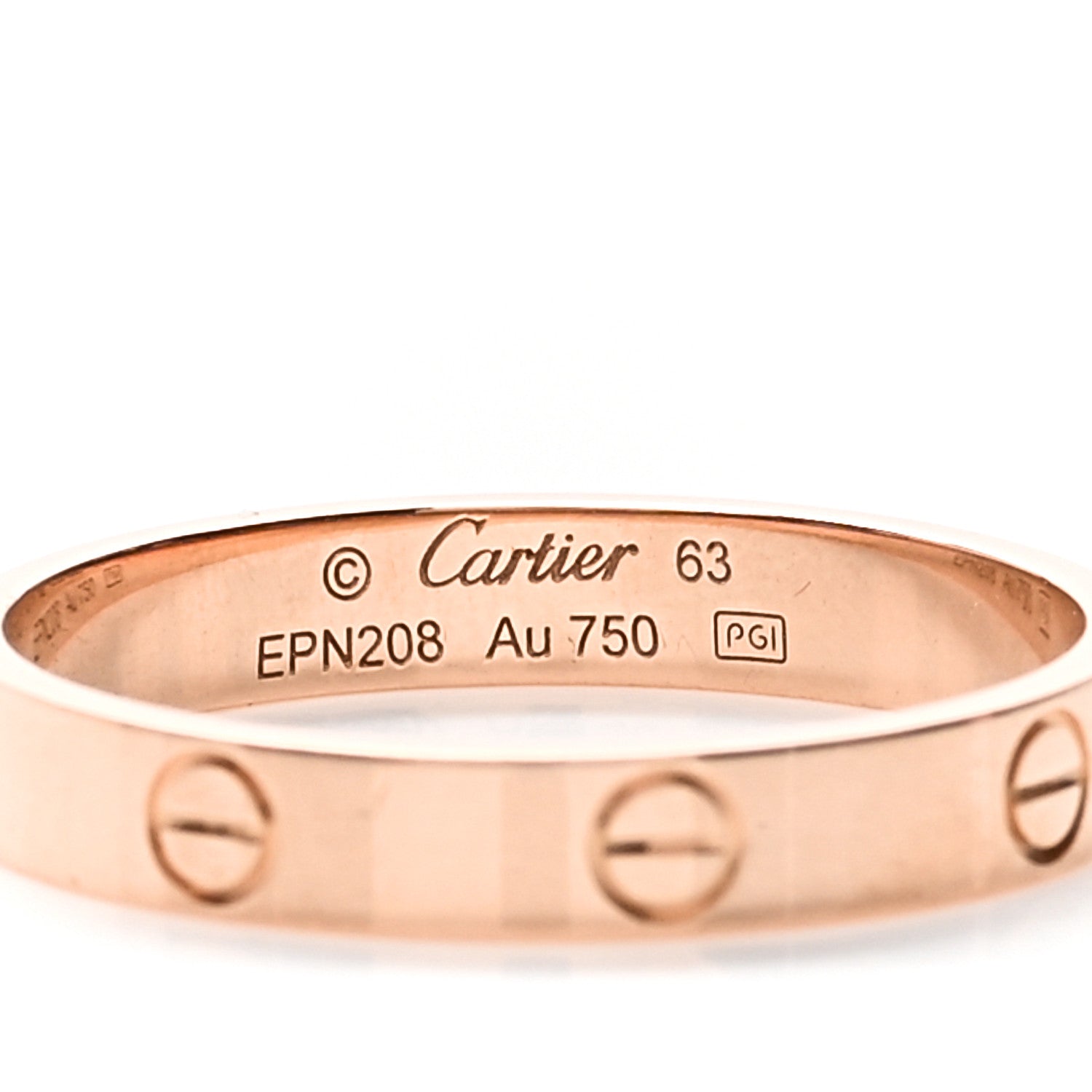 Cartier 18K Pink Gold 3.5mm LOVE Wedding Band Ring 63 10.25 4 of 5