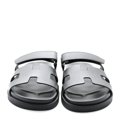 Hermes Calfskin Womens Chypre Sandals 39.5 Black 3 of 10
