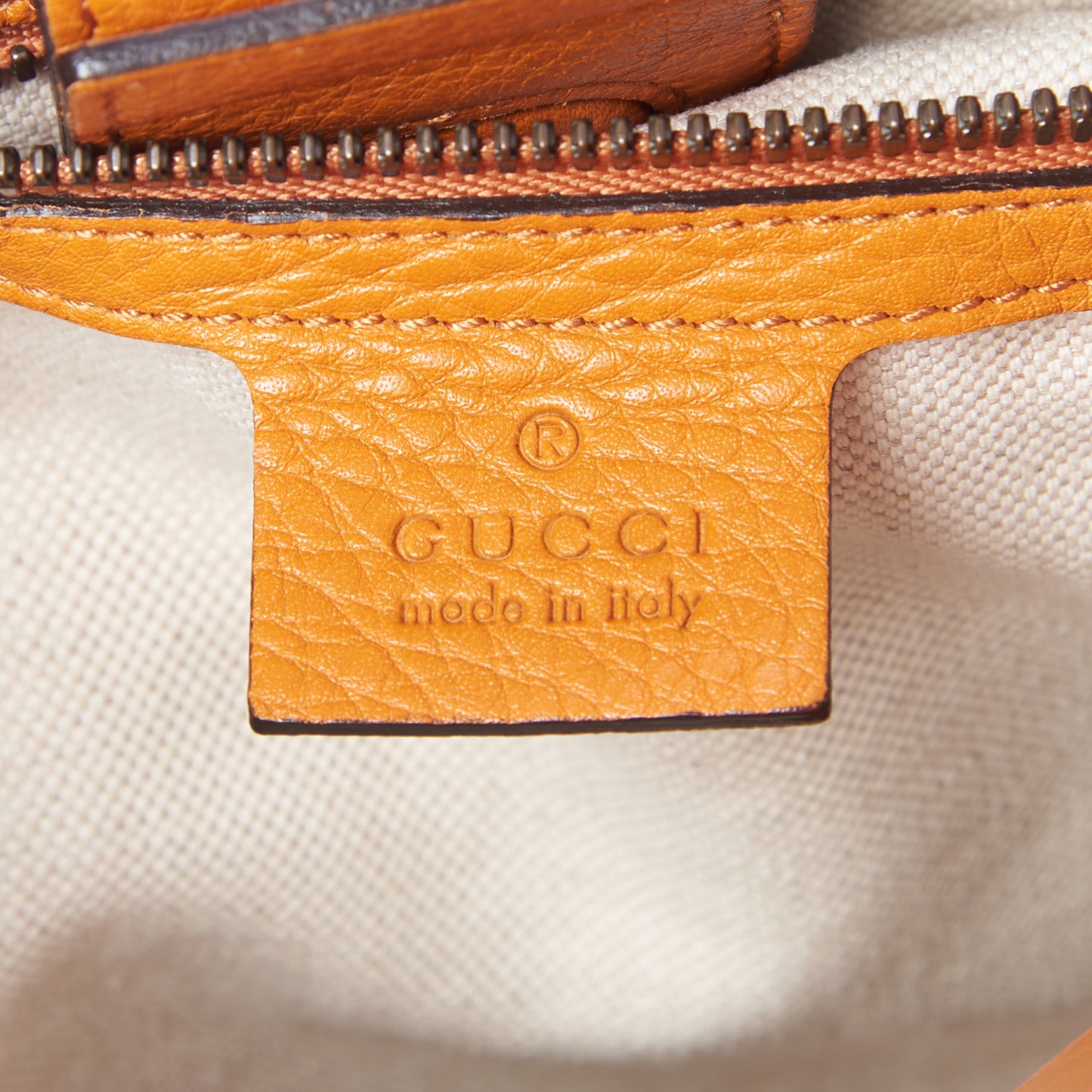 Cellarius Calfskin Medium Bamboo Shopper Tote Orange