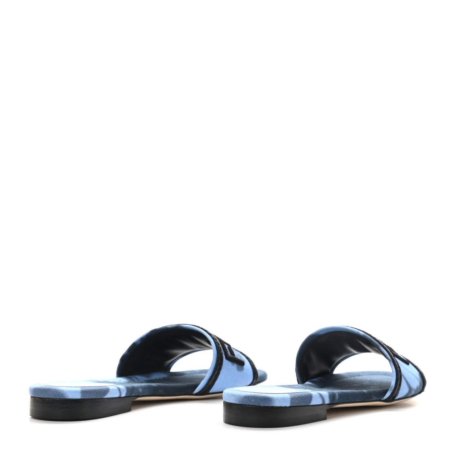 Canvas Floral Print Logo Flat Slide Sandals 35 Sagittarius Black