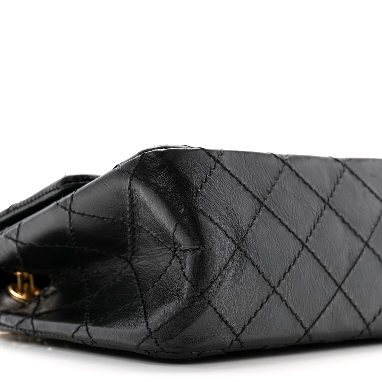 Aged Calfskin Quilted 2.55 Reissue Mini Flap Black