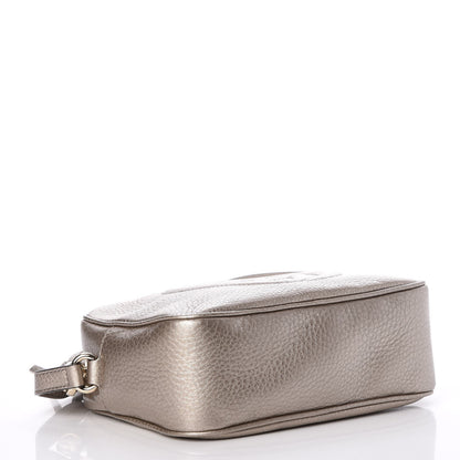 Gucci Metallic Pebbled Calfskin Small Soho Disco Bag Golden Beige 4 of 7