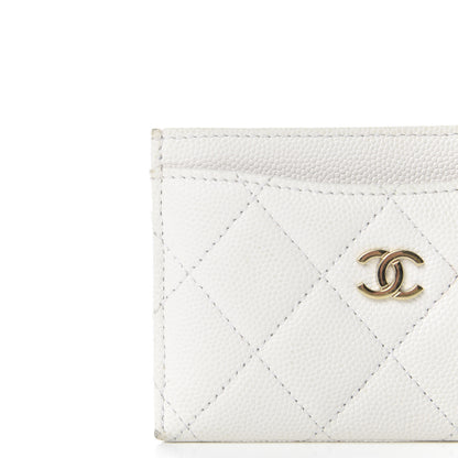 Chanel Caviar Quilted Card Holder White 9 of 11