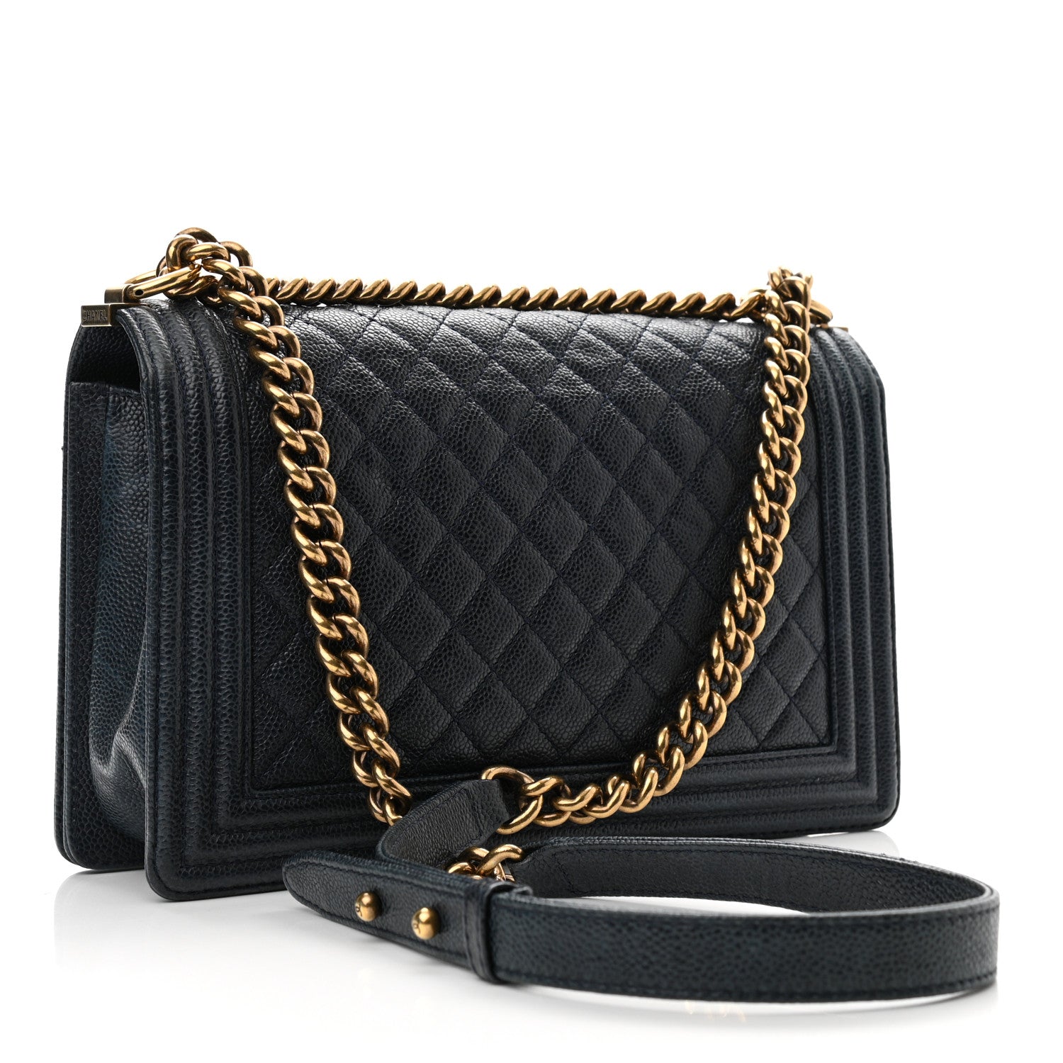 Chanel Pearly Caviar Quilted New Medium Boy Flap Navy 3 of 12