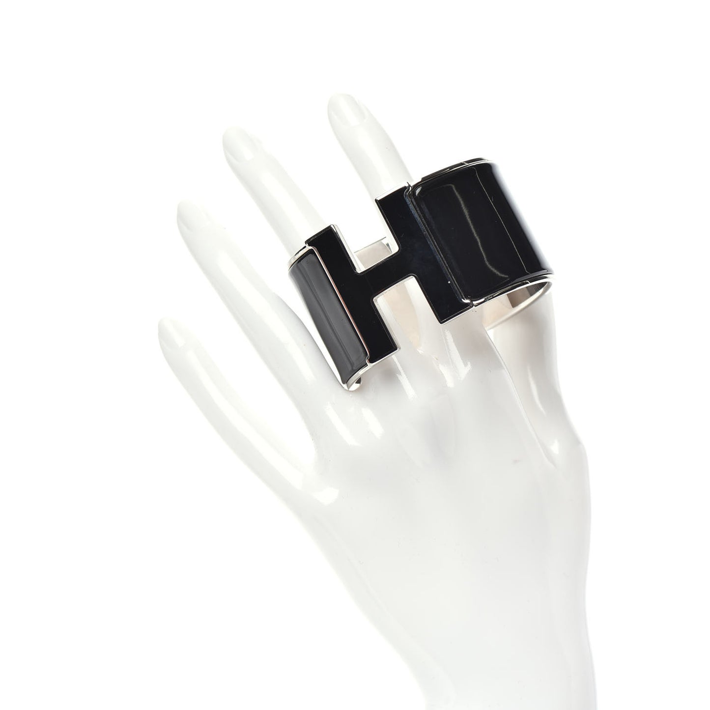 Enamel Extra Wide Clic Clac H Bracelet PM Black
