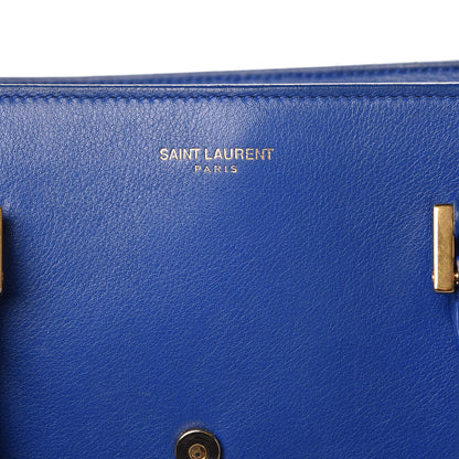 Saint Laurent Calfskin Small Monogram Cabas Blue Majorelle 7 of 16