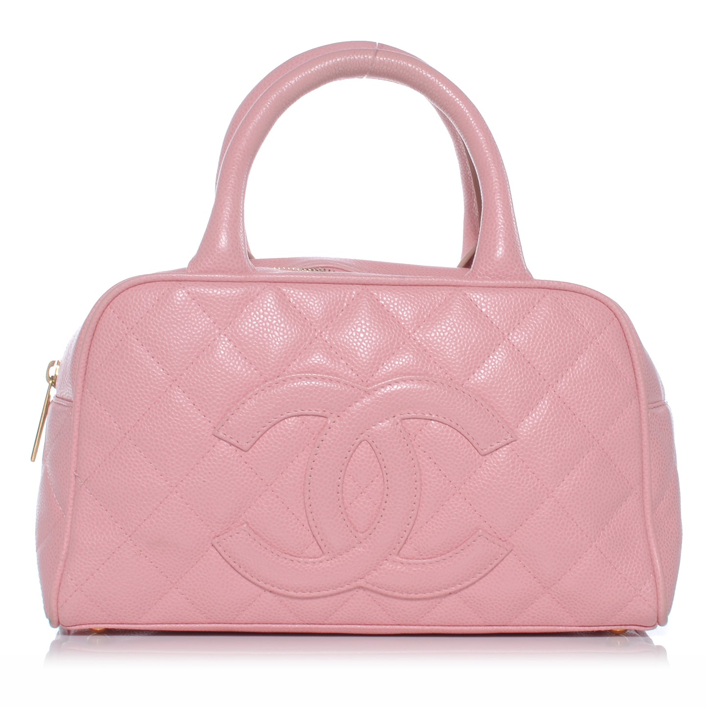Caviar Quilted Small Bowler Pink