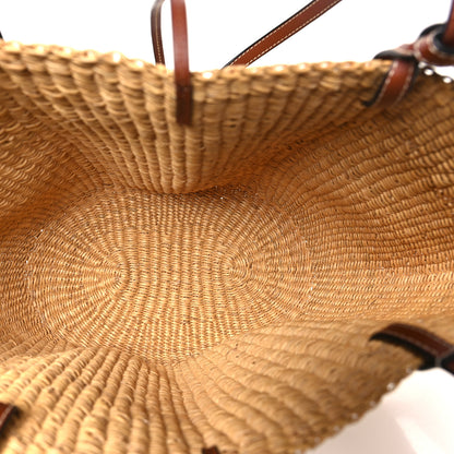 Loewe Calfskin Raffia Paulas Ibiza Small Shell Basket Tote Bag Natural Tan 5 of 10